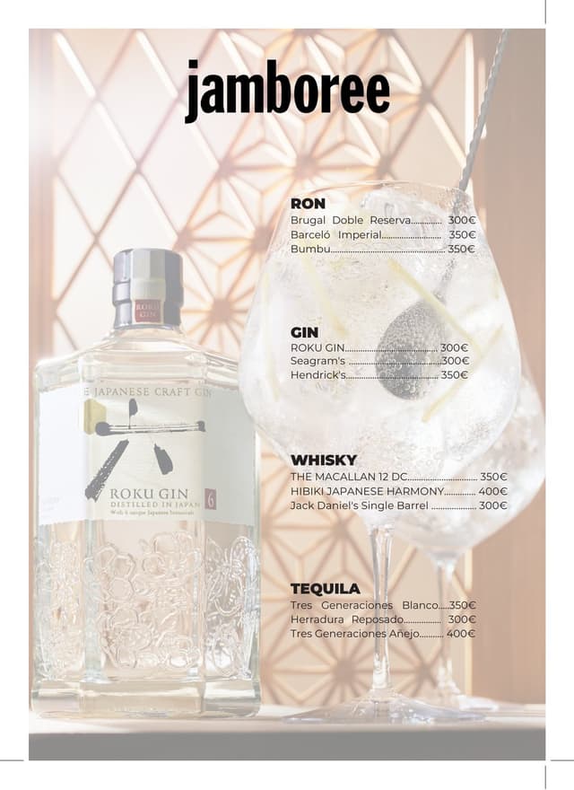 Jamboree bottle menu page 1