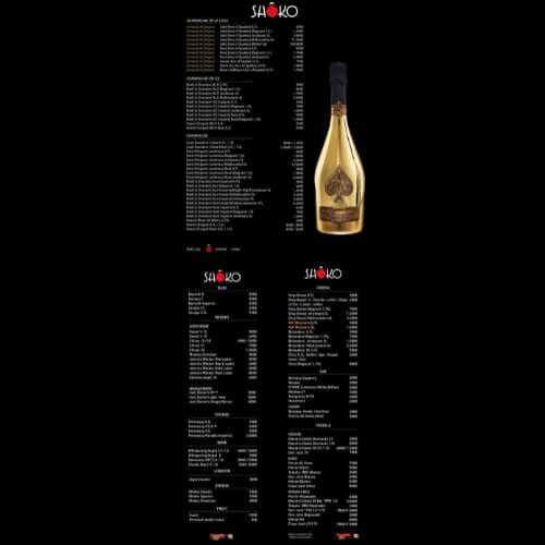Shôko Barcelona bottle menu page 1