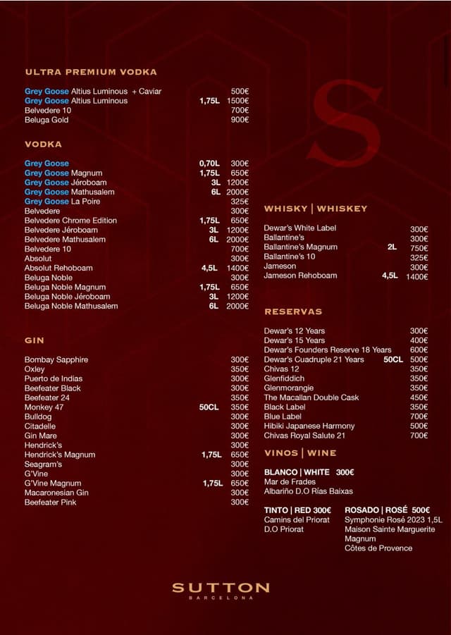 Sutton bottle menu page 1